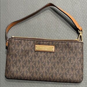Michael Kors Signature Brown Wristlet